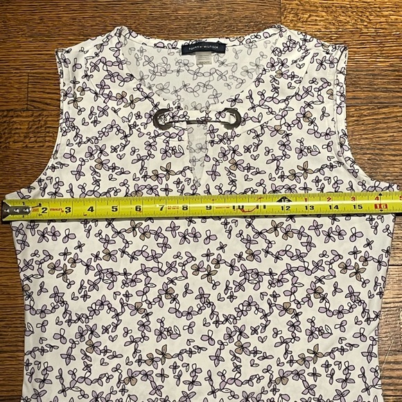 Tommy Hilfiger purple floral patterned, white tank top - Size XS - Picture 2 of 6